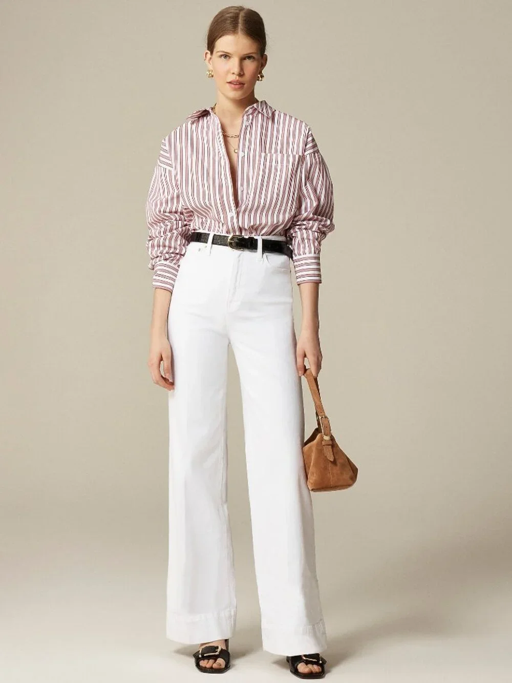 NWT J. Crew Womens Size 36 36x30 1/2 White High Rise Denim Trouser Jean NEW